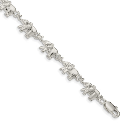 Sterling Silver Elephants Bracelet