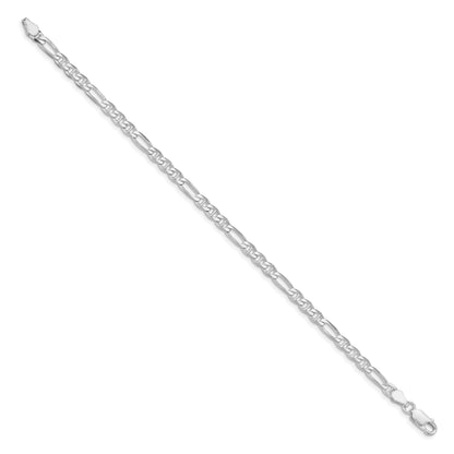 Sterling Silver Rhodium-plated 3.75mm Figaro Anchor Chain