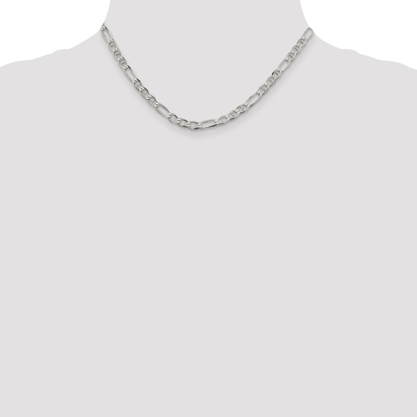 Sterling Silver 4.5mm Figaro Anchor Chain