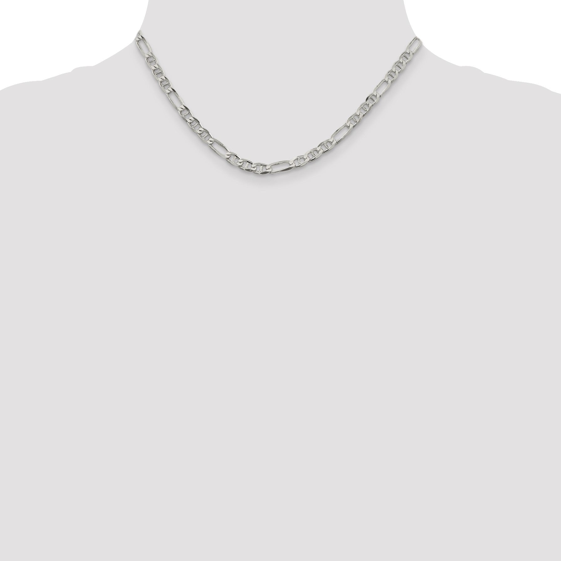 Sterling Silver 4.5mm Figaro Anchor Chain