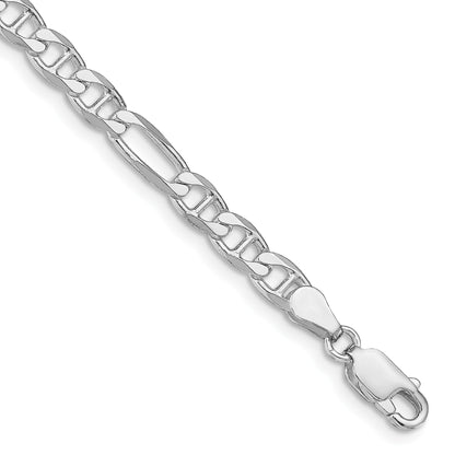 Sterling Silver Rhodium-plated 4.5mm Figaro Anchor Chain