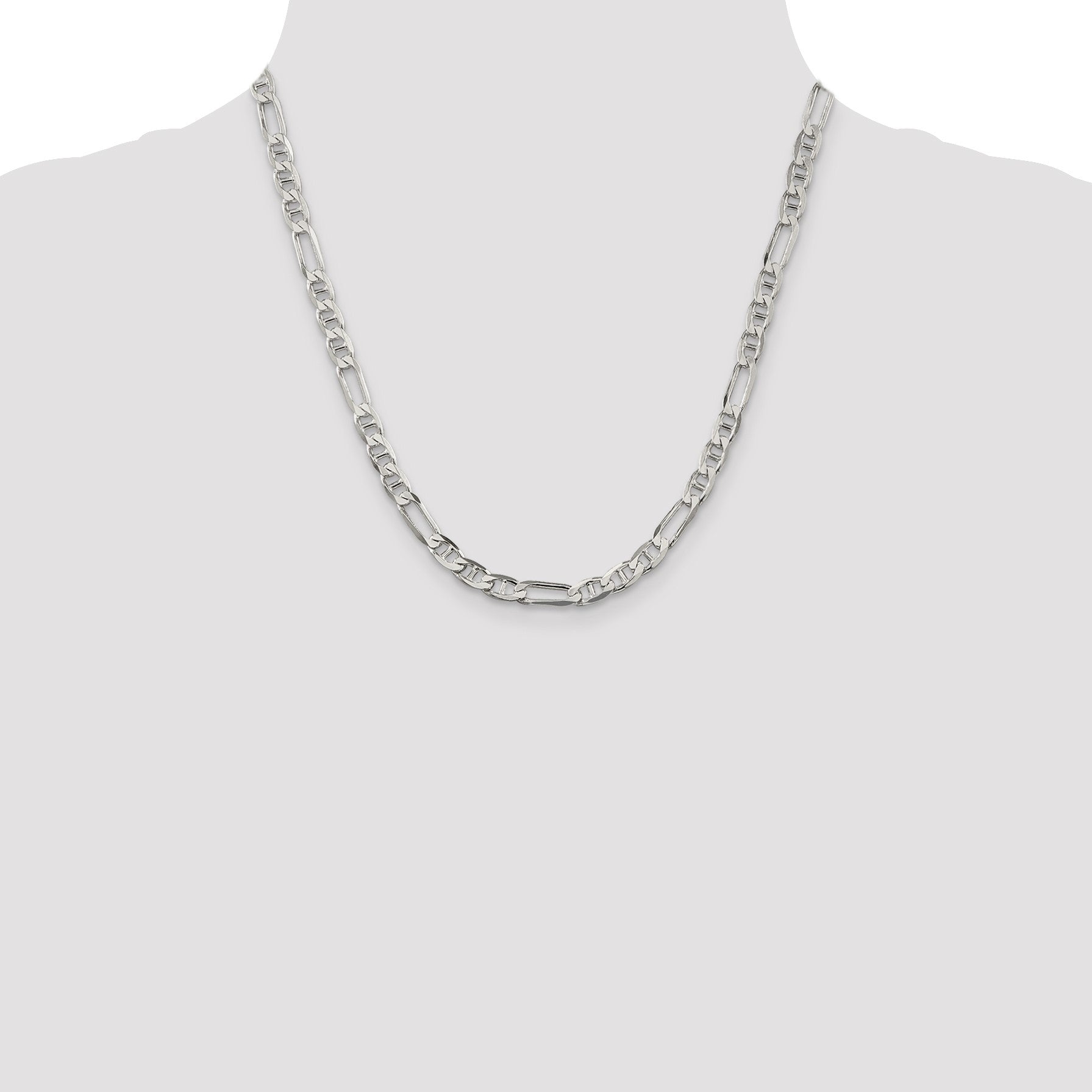 Sterling Silver 5.5mm Figaro Anchor Chain