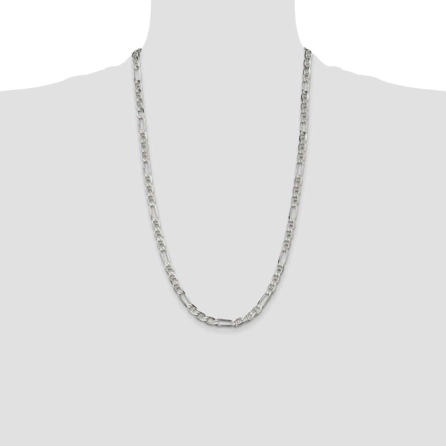 Sterling Silver 5.5mm Figaro Anchor Chain