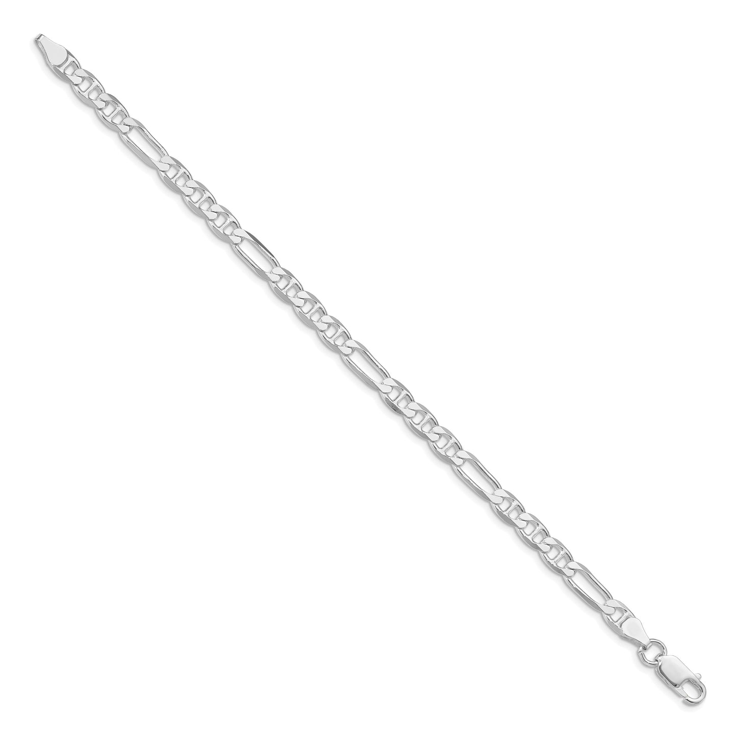 Sterling Silver Rhodium-plated 5.5mm Figaro Anchor Chain