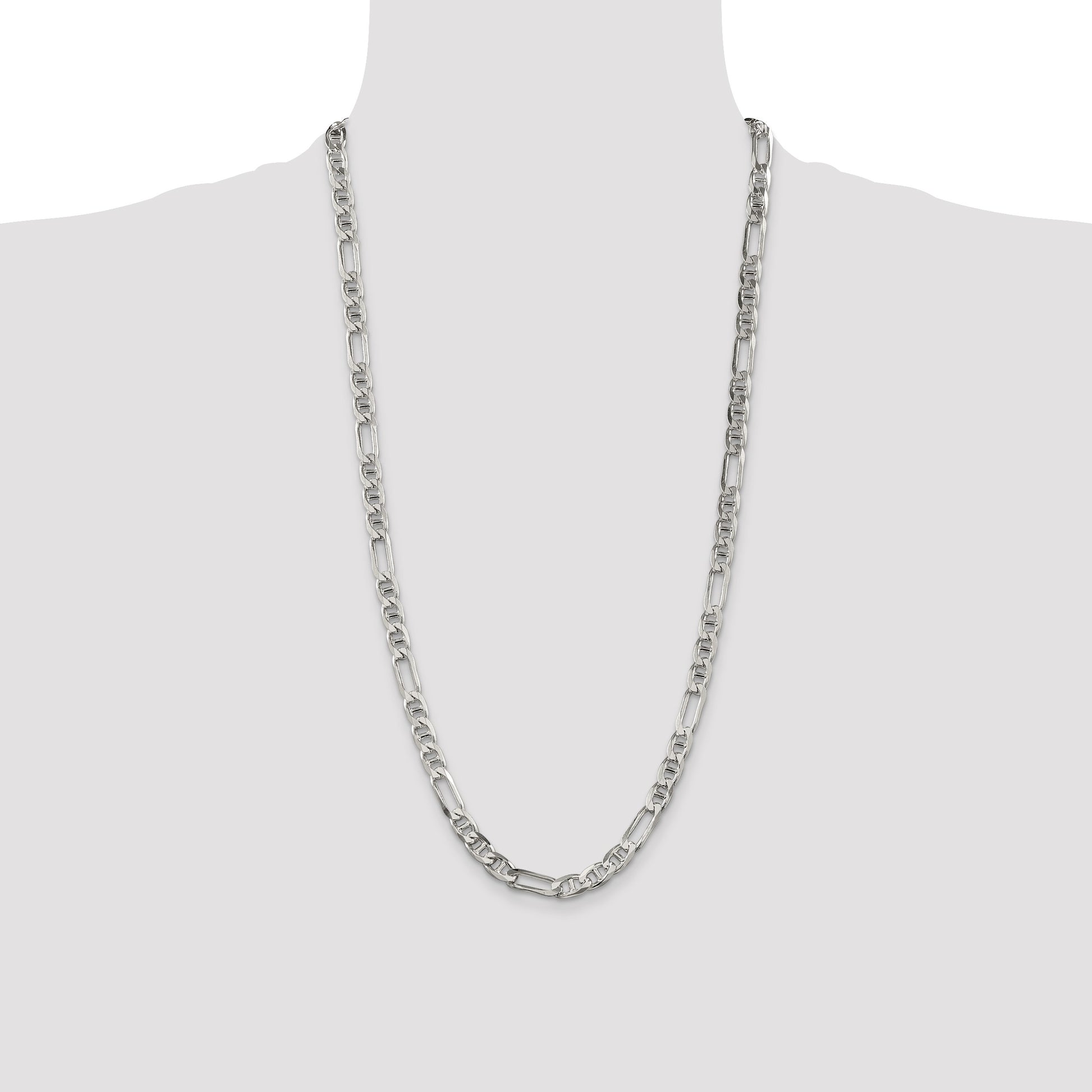 Sterling Silver 6.5mm Figaro Anchor Chain