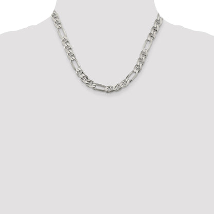 Sterling Silver 8.25mm Figaro Anchor Chain