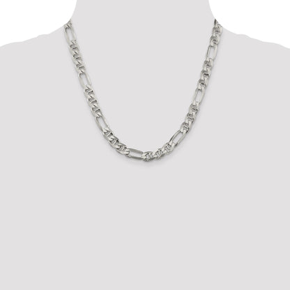 Sterling Silver 8.25mm Figaro Anchor Chain