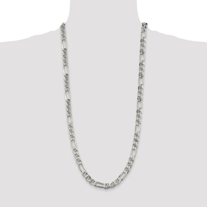 Sterling Silver 8.25mm Figaro Anchor Chain