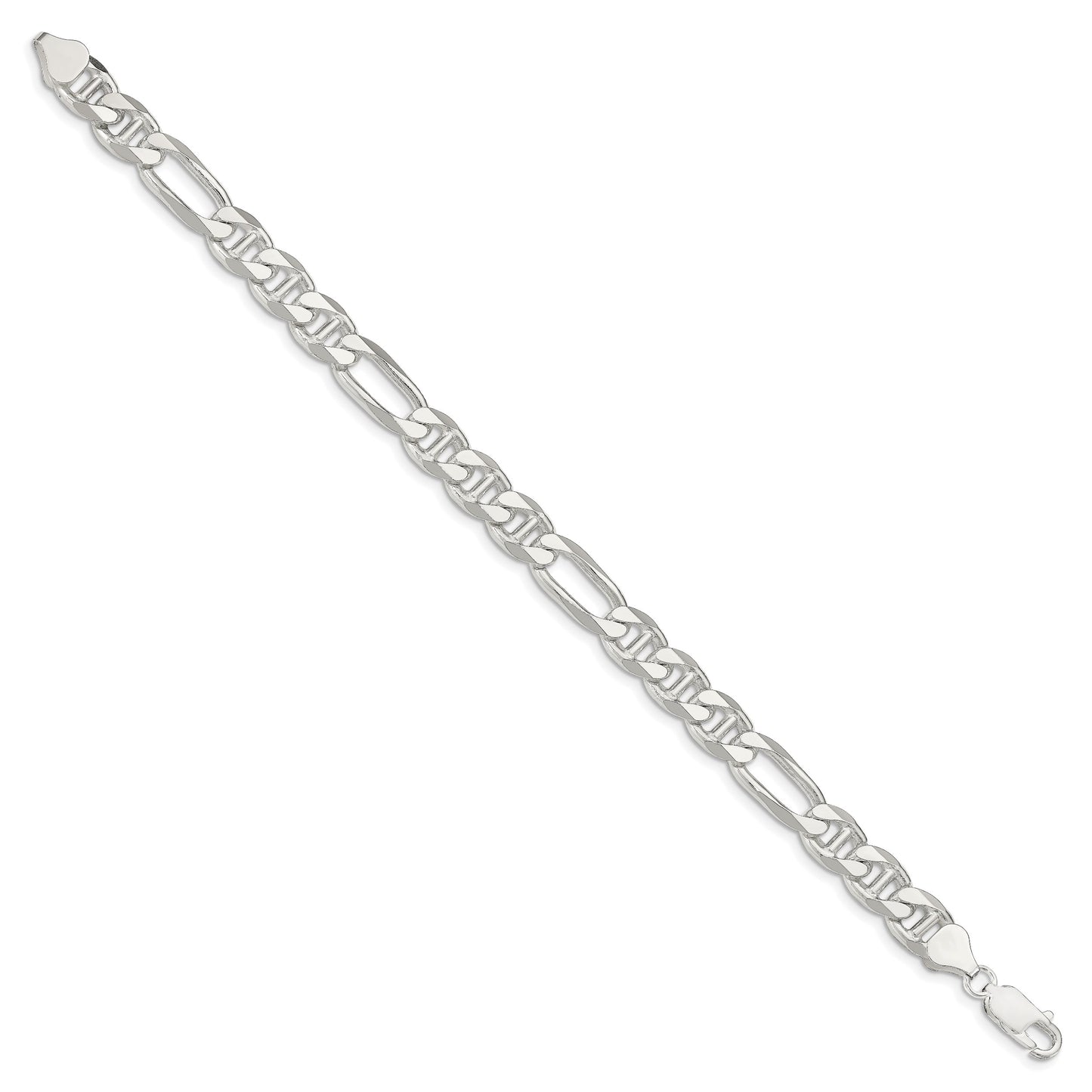 Sterling Silver 8.25mm Figaro Anchor Chain