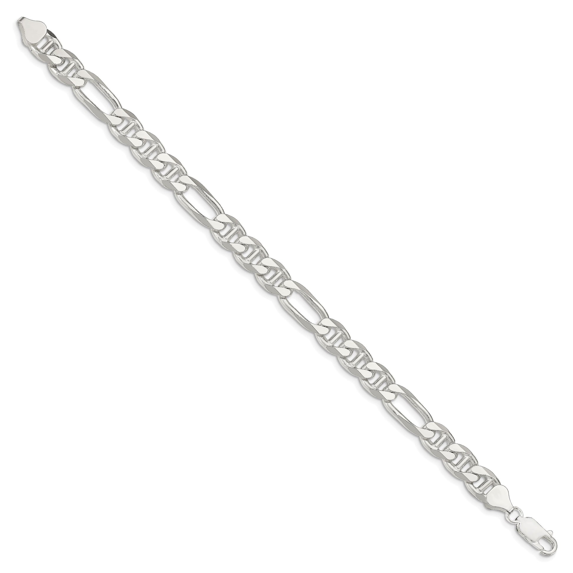 Sterling Silver 8.25mm Figaro Anchor Chain