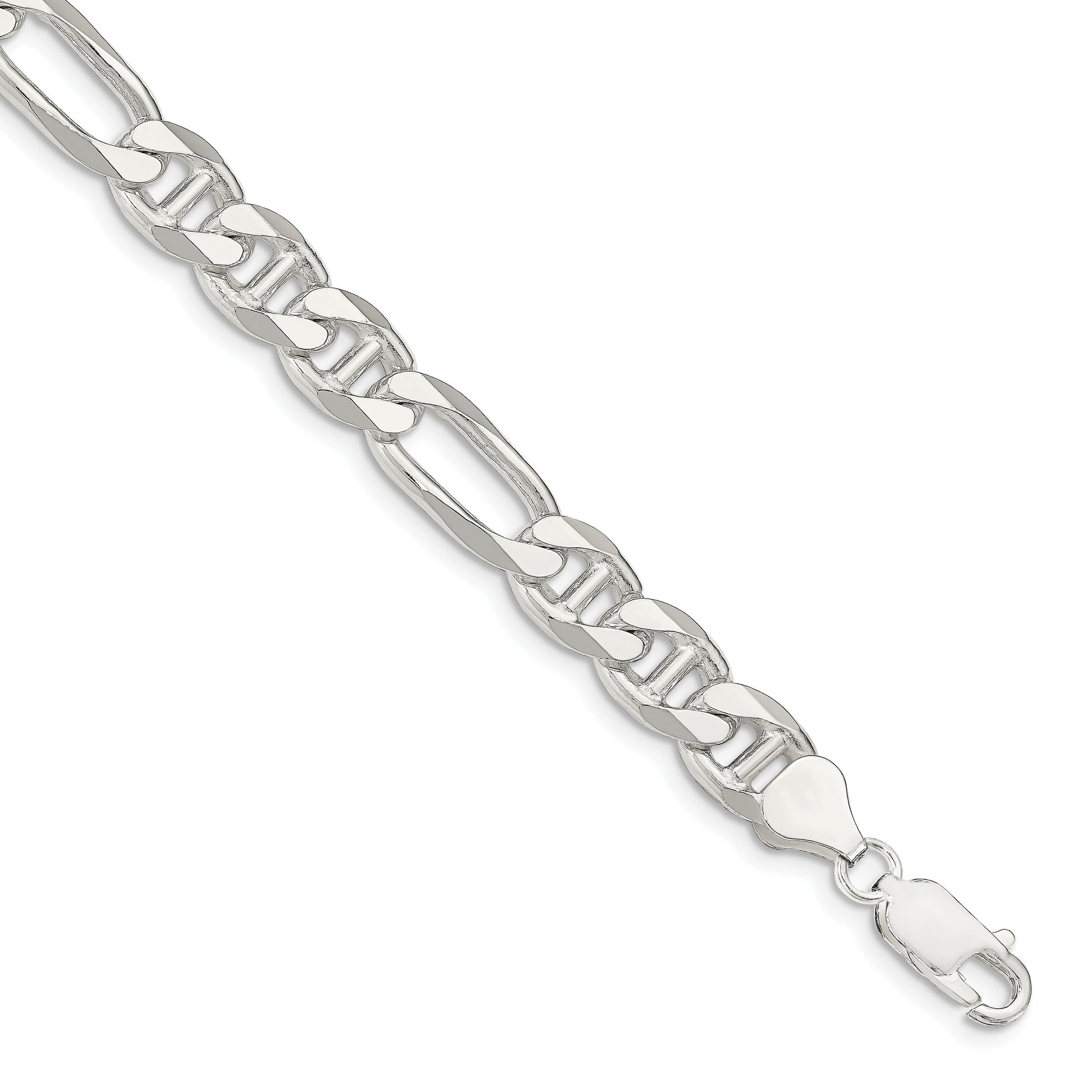 Sterling Silver 8.25mm Figaro Anchor Chain