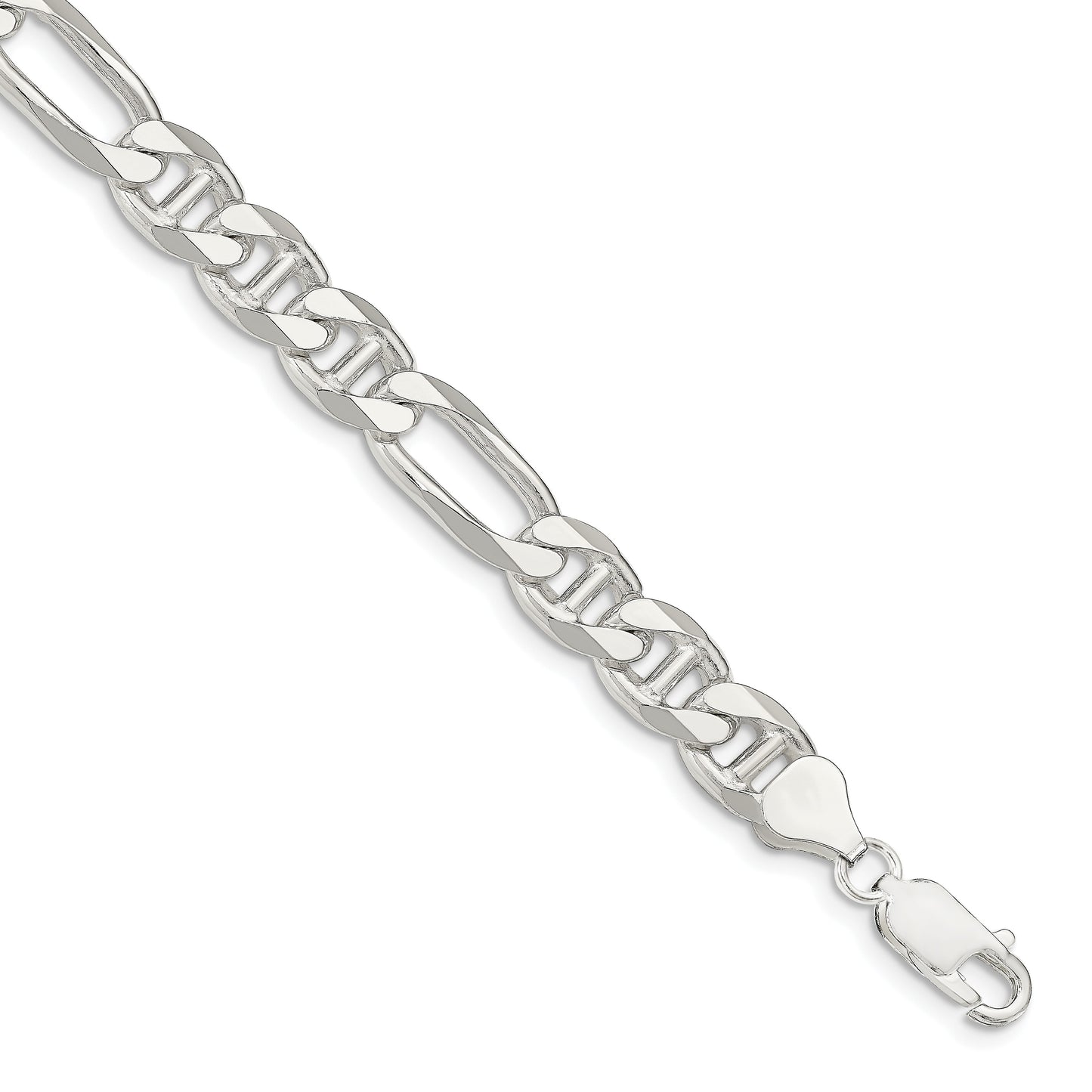 Sterling Silver 8.25mm Figaro Anchor Chain