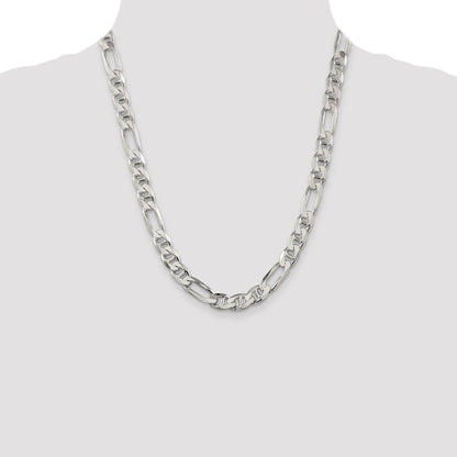 Sterling Silver 8.75mm Figaro Anchor Chain