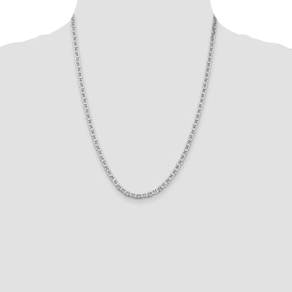 Sterling Silver Rhodium-plated 3.75mm Flat Anchor Chain