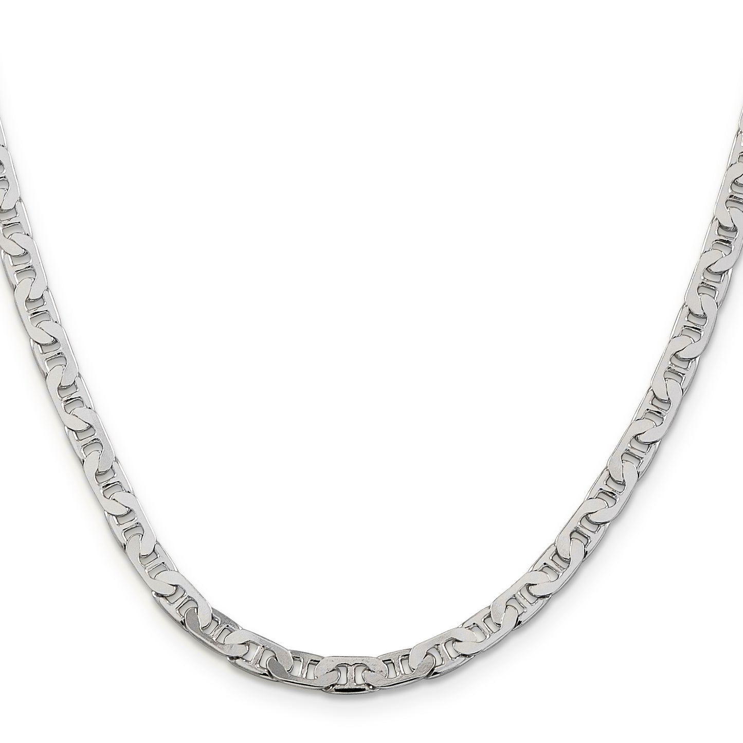 Sterling Silver 4.5mm Flat Anchor Chain Necklace