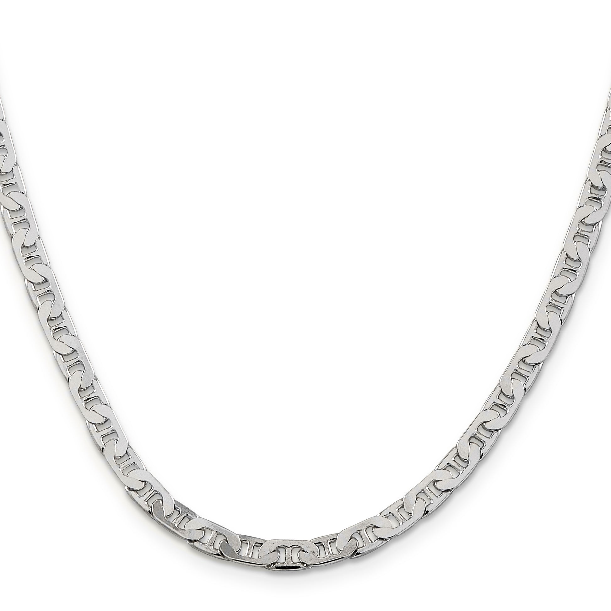 Sterling Silver 4.5mm Flat Anchor Chain Necklace