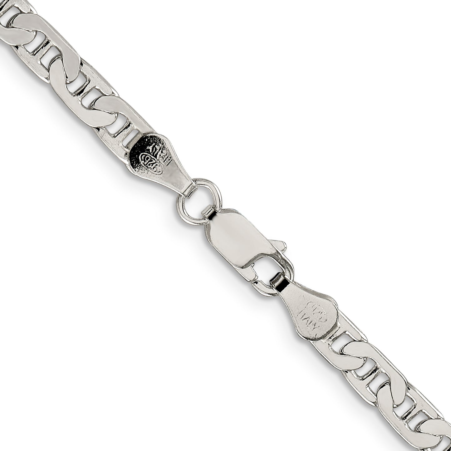 Sterling Silver 4.5mm Flat Anchor Chain Necklace