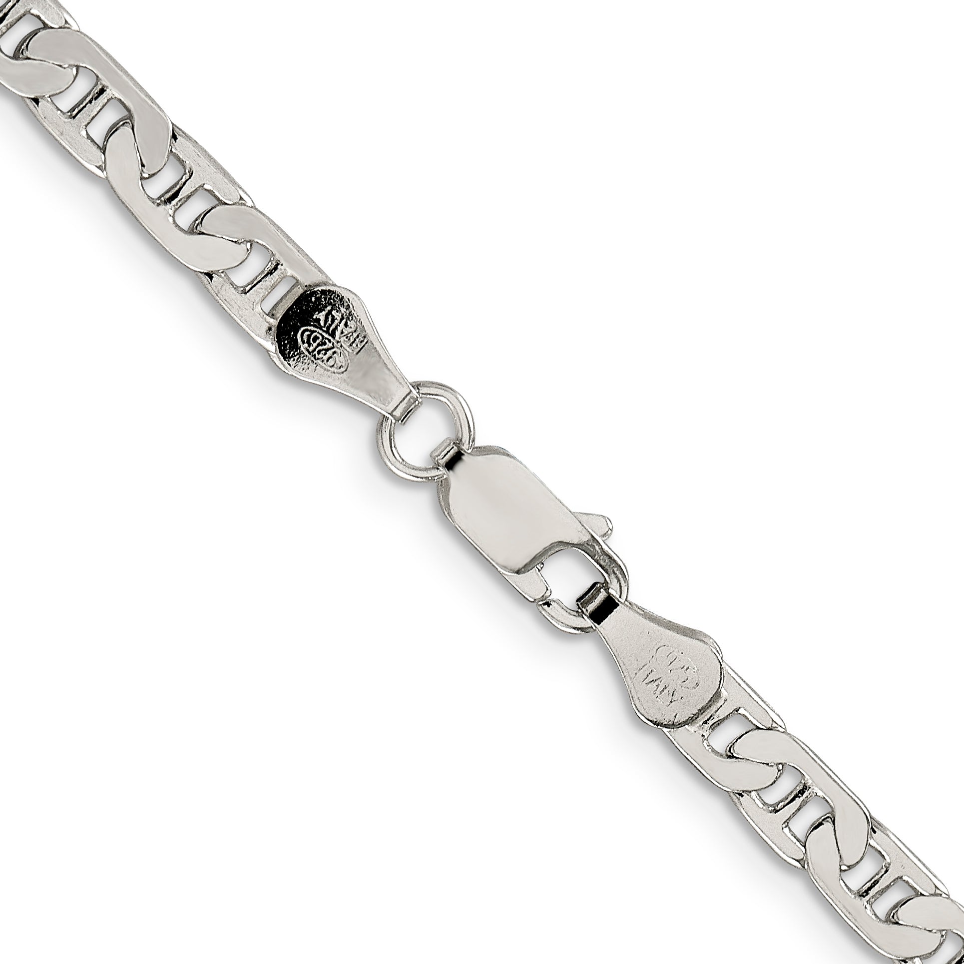 Sterling Silver 4.5mm Flat Anchor Chain Necklace