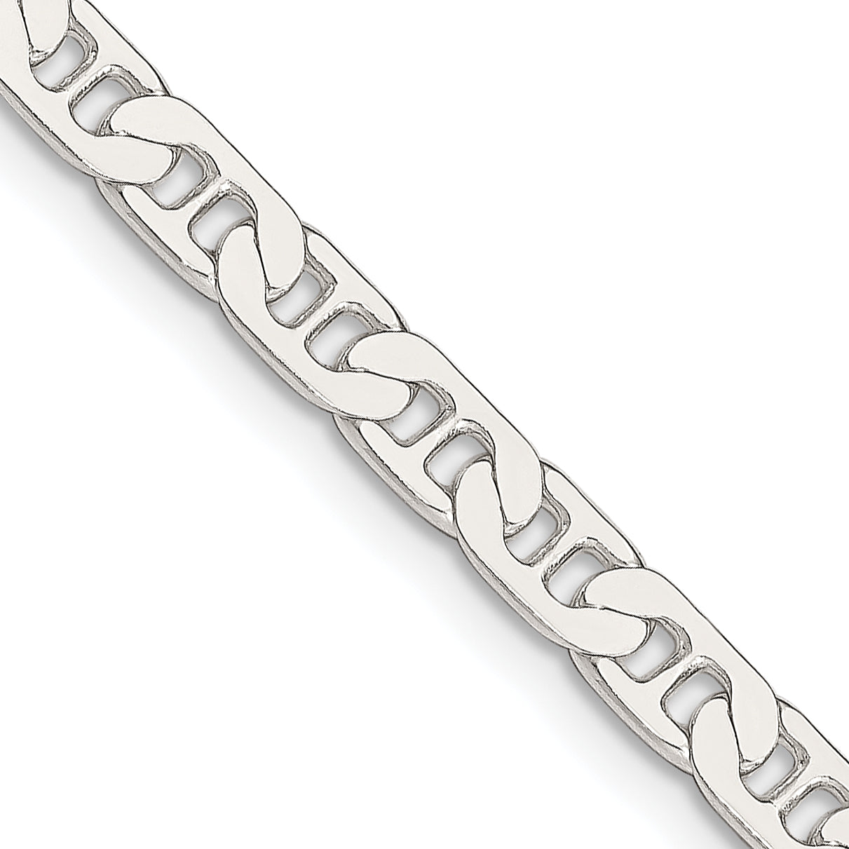 Sterling Silver 4.5mm Flat Anchor Chain Necklace