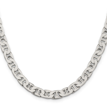 Sterling Silver 6.5mm Flat Anchor Chain Necklace