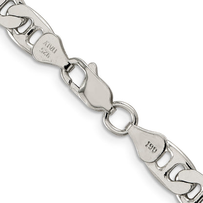 Sterling Silver 6.5mm Flat Anchor Chain Necklace