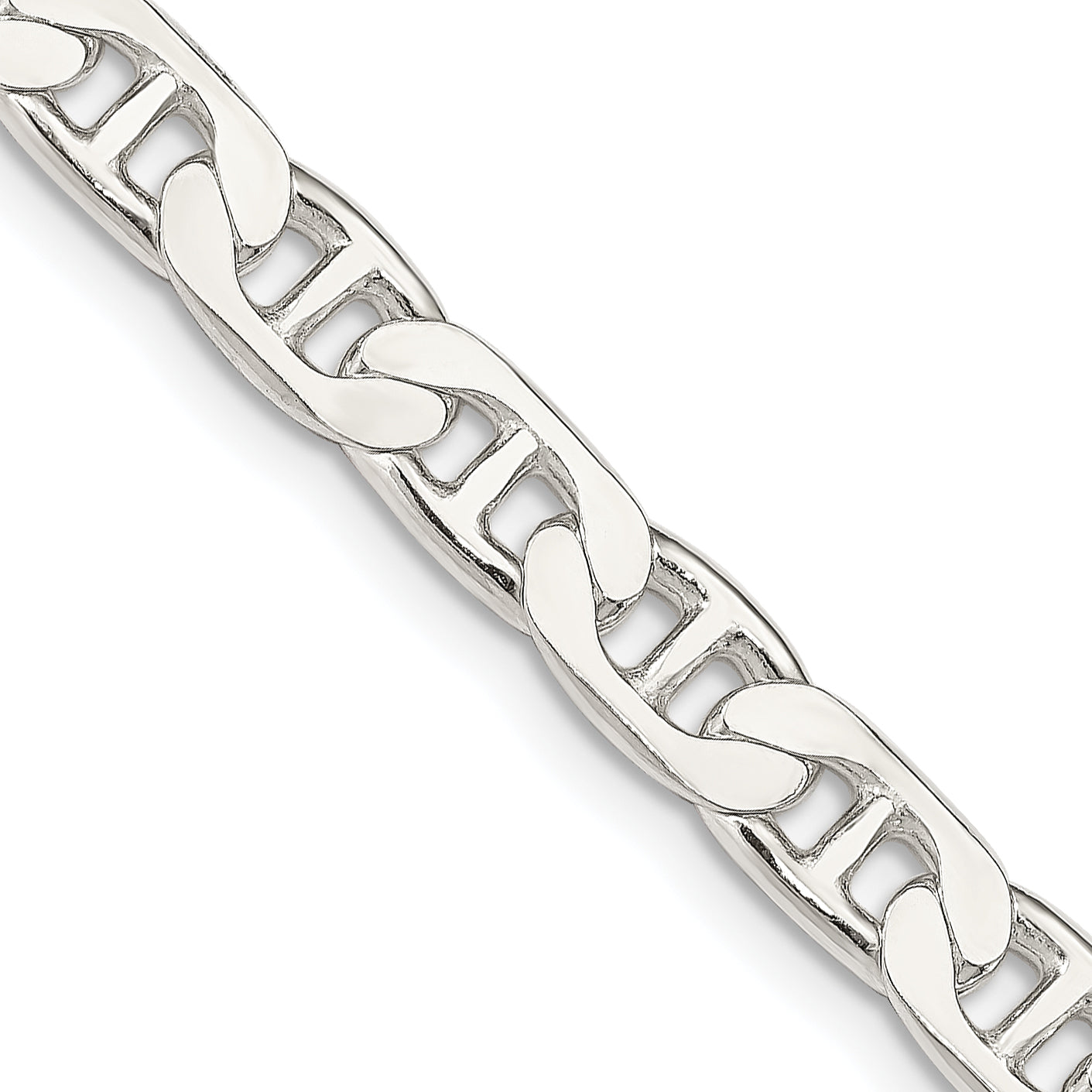 Sterling Silver 6.5mm Flat Anchor Chain Necklace
