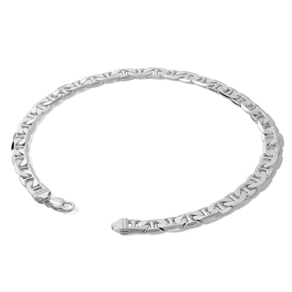 Sterling Silver Rhodium-plated 9.5mm Flat Anchor Chain