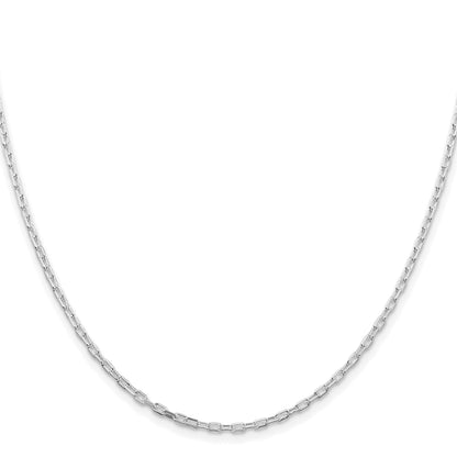 Sterling Silver Rhodium-plated 2.2mm Diamond-cut Long Link Cable Chain