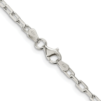 Sterling Silver Rhodium-plated 2.9mm Diamond-cut Long Link Cable Chain