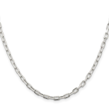 Sterling Silver 3.75mm Diamond-cut Long Link Cable Chain