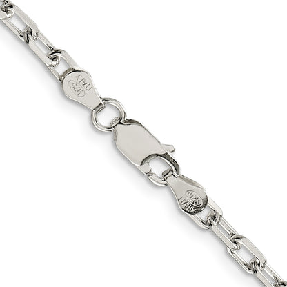 Sterling Silver 3.75mm Diamond-cut Long Link Cable Chain