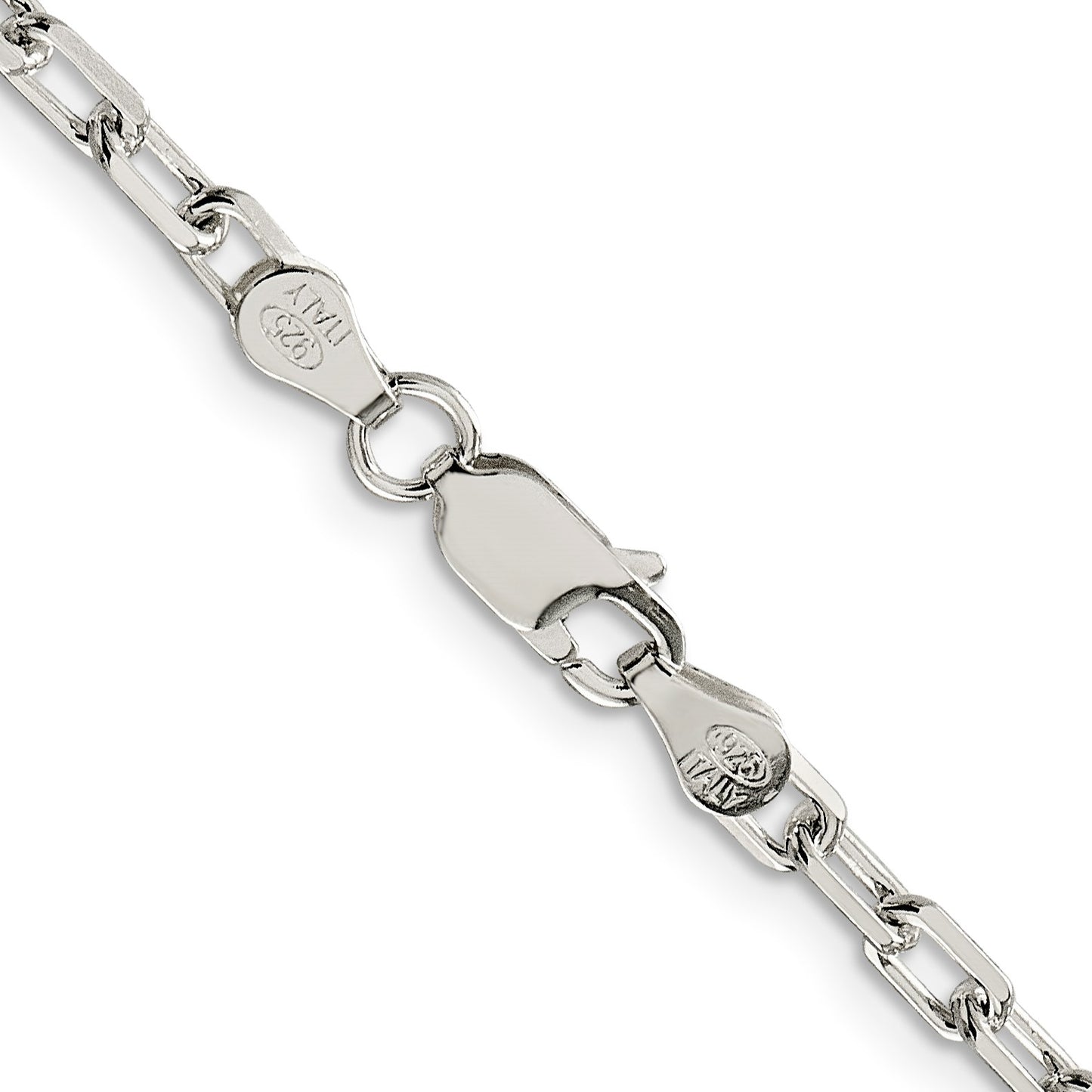 Sterling Silver 3.75mm Diamond-cut Long Link Cable Chain