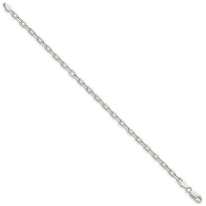 Sterling Silver 3.75mm Diamond-cut Long Link Cable Chain