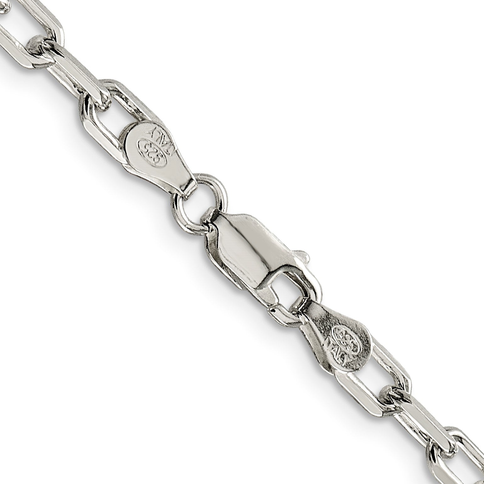 Sterling Silver 4.5mm Diamond-cut Long Link Cable Chain
