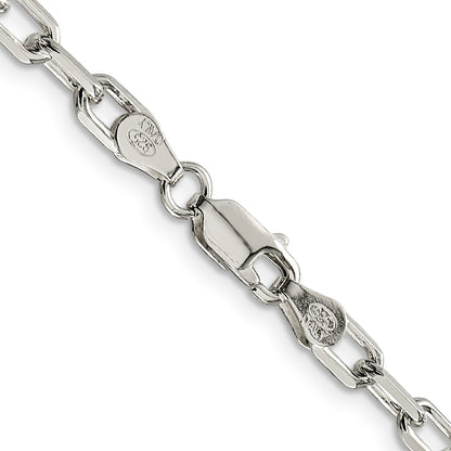 Sterling Silver 4.5mm Diamond-cut Long Link Cable Chain