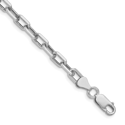 Sterling Silver Rhodium-plated 5.75mm Diamond-cut Long Link Cable Chain