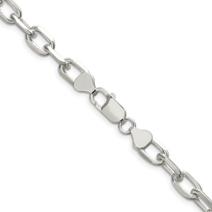 Sterling Silver 7.5mm Diamond-cut Long Link Cable Chain
