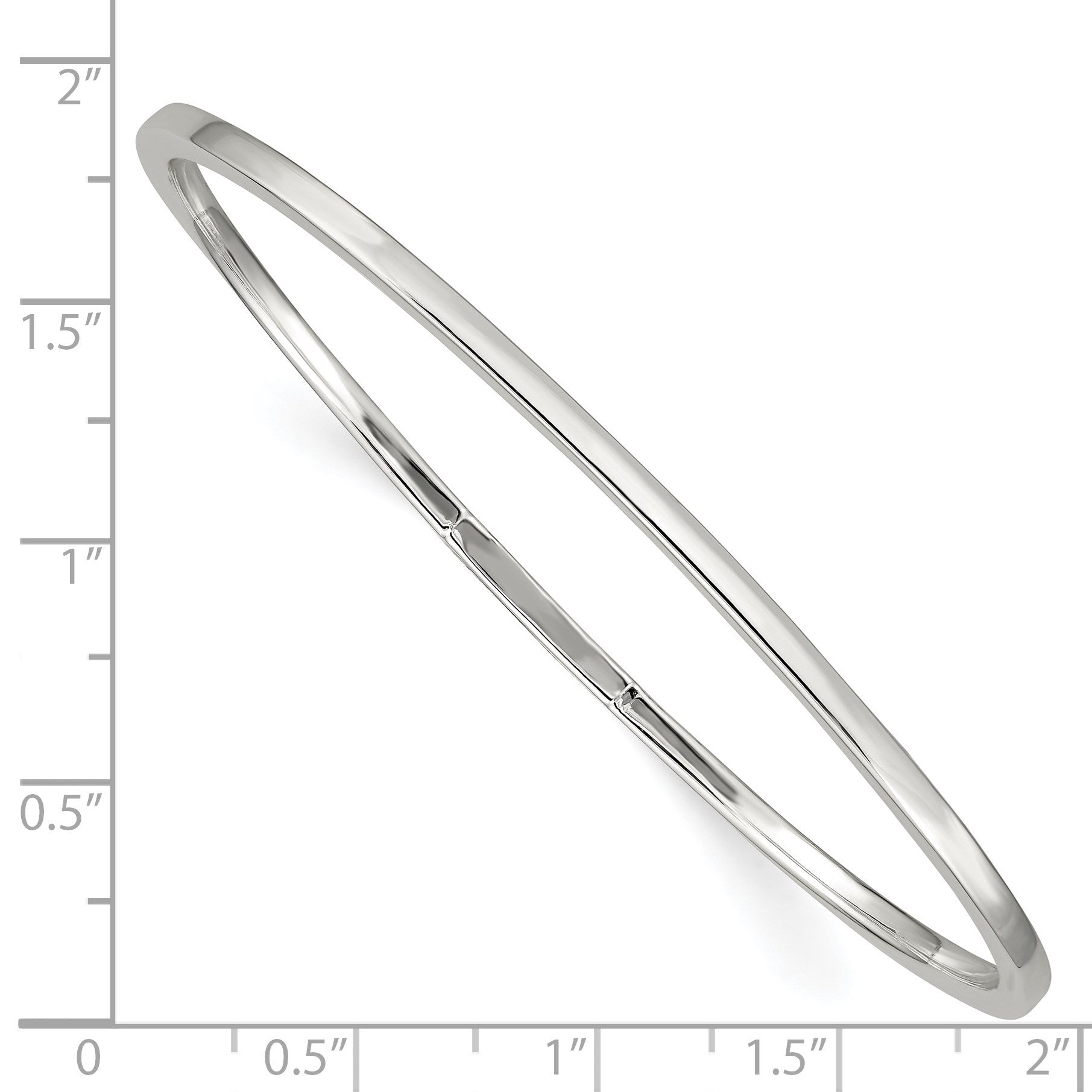 Sterling Silver 2mm Squared Edge Slip-on Bangle Bracelet
