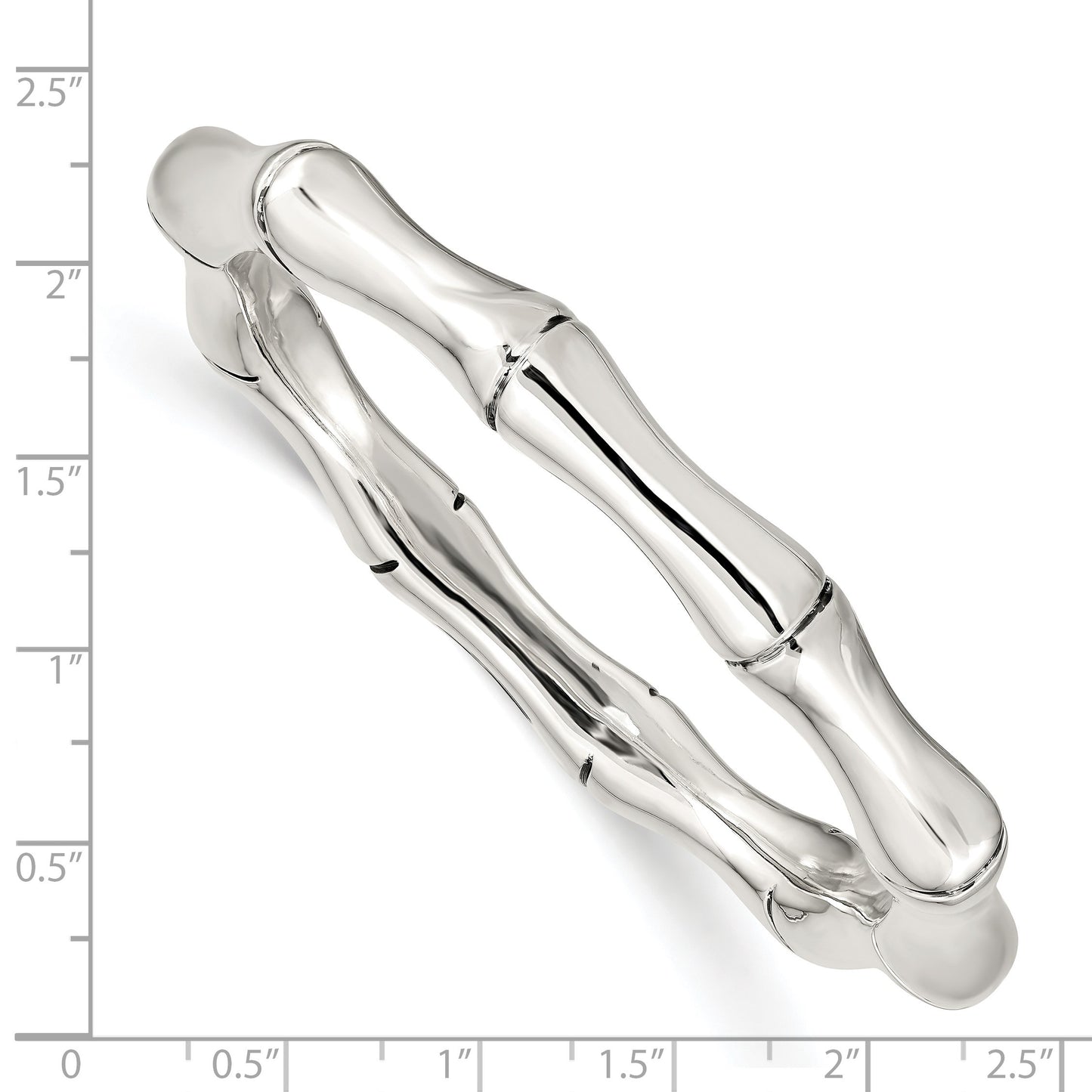 Sterling Silver Polished Bamboo Slip-on Bangle