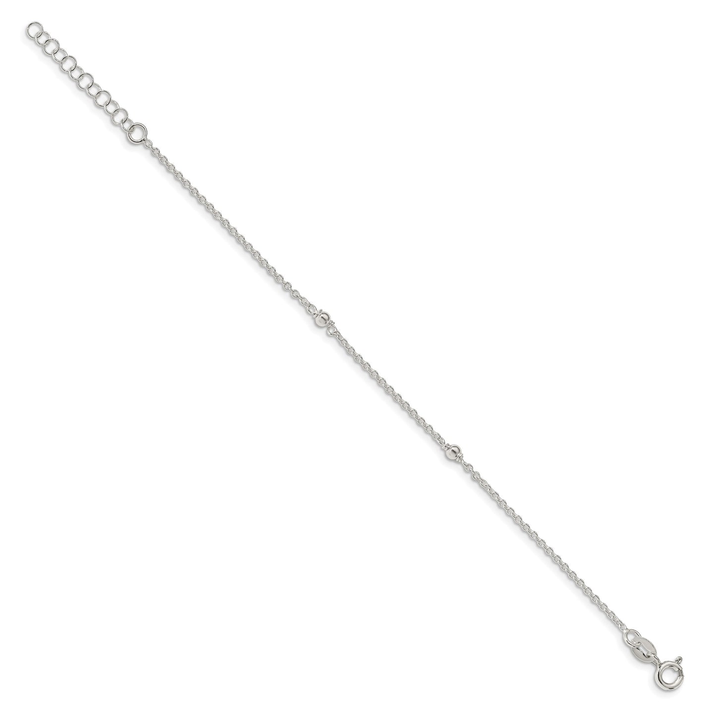 Sterling Silver Stars Bangle and Bracelet w/ 1 Ext. Two Piece Set
