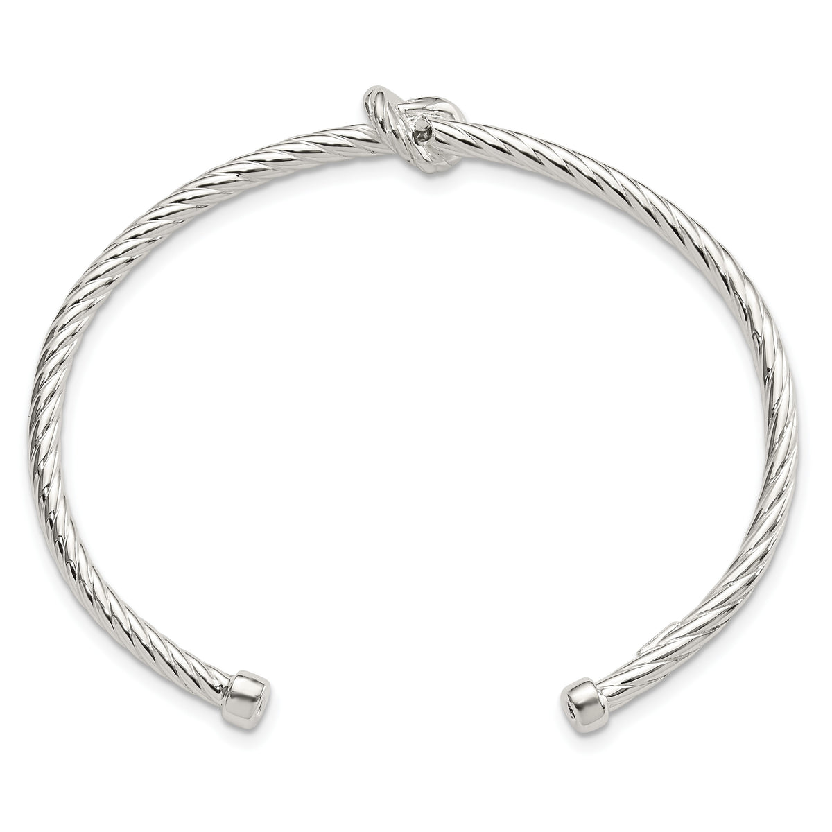 Sterling Silver Twisted Knot Cuff Bangle