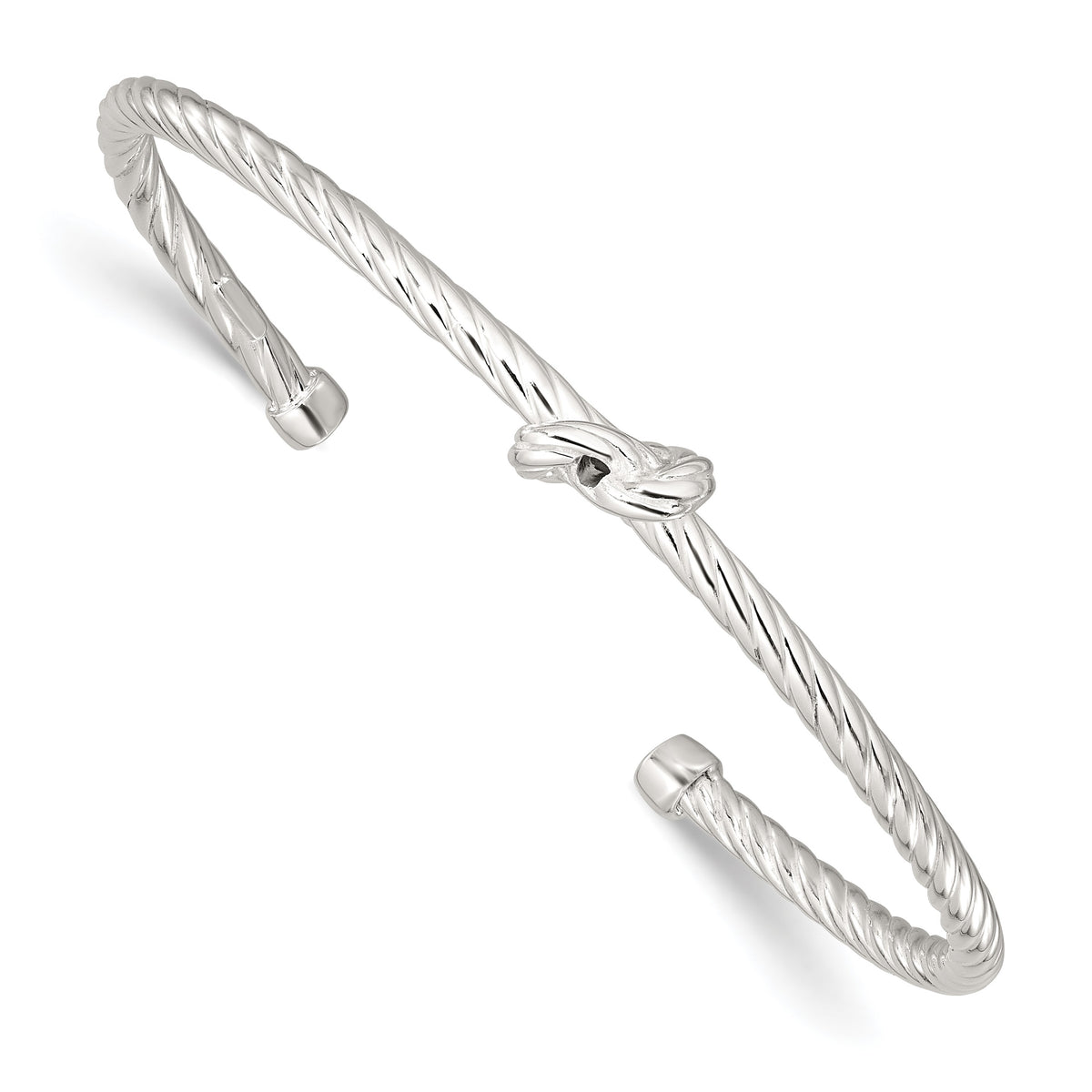 Sterling Silver Twisted Knot Cuff Bangle