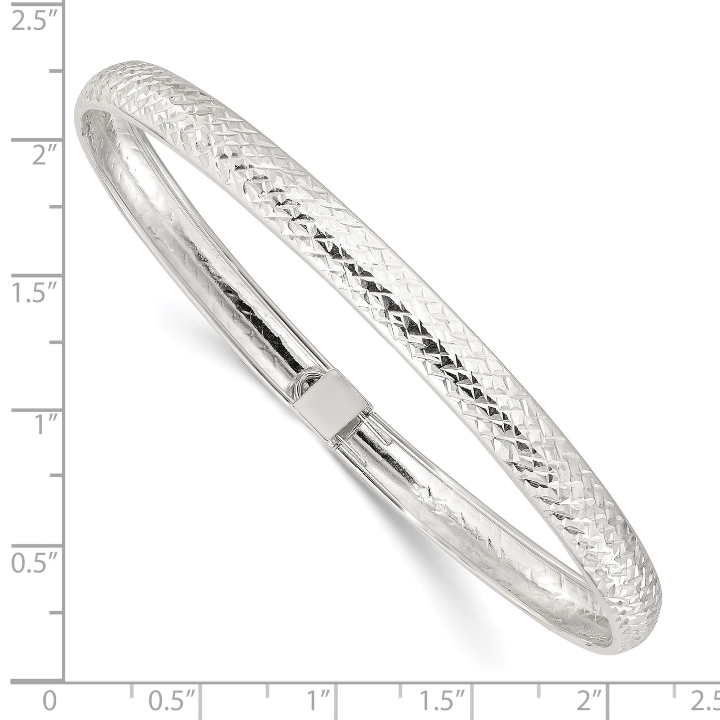 Sterling Silver Polished and D/C Flexible Bangle