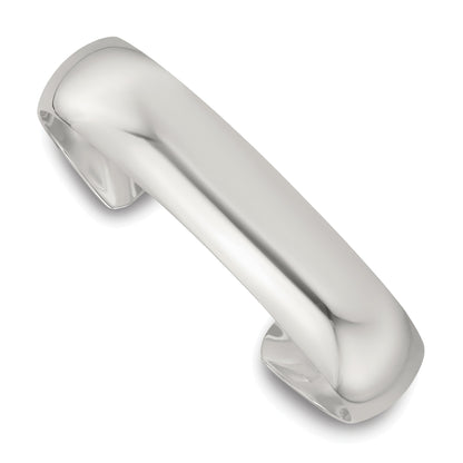 Sterling Silver Polished 15mm Domed Cuff Bangle