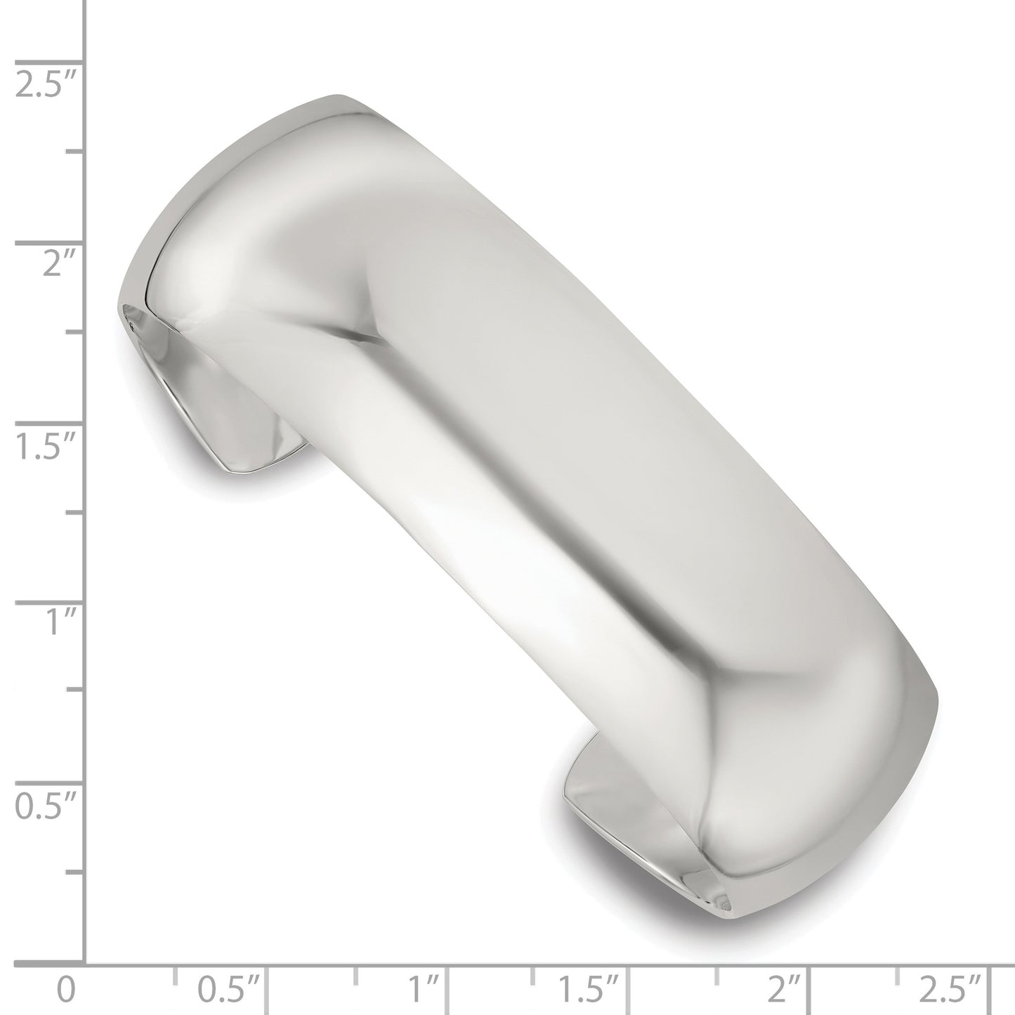 Sterling Silver Polished 20mm Domed Cuff Bangle