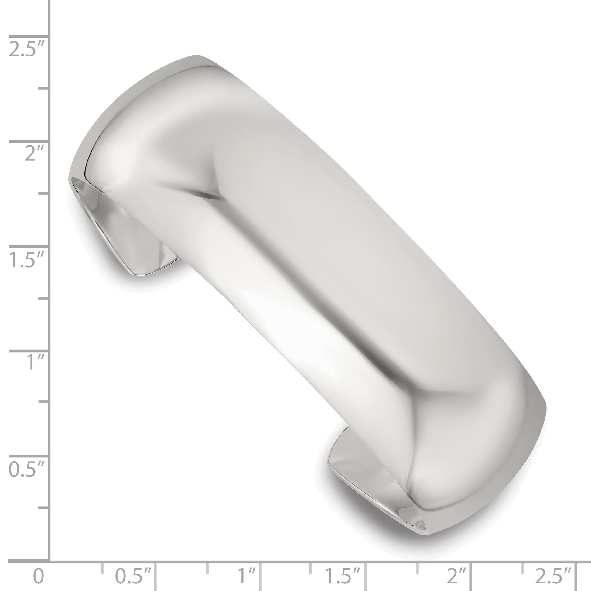 Sterling Silver Polished 20mm Domed Cuff Bangle