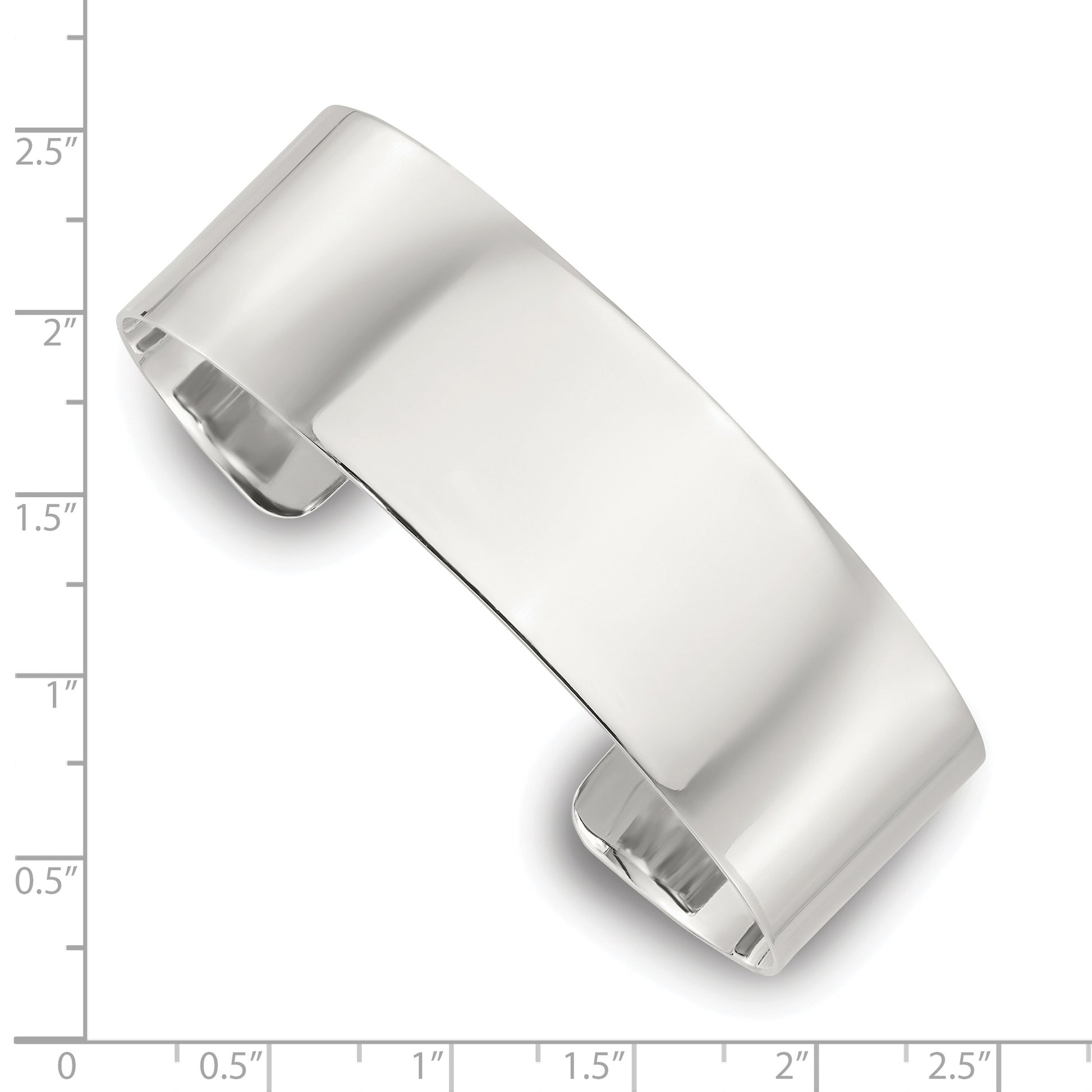 Sterling Silver Polished 20mm Flat Cuff Bangle