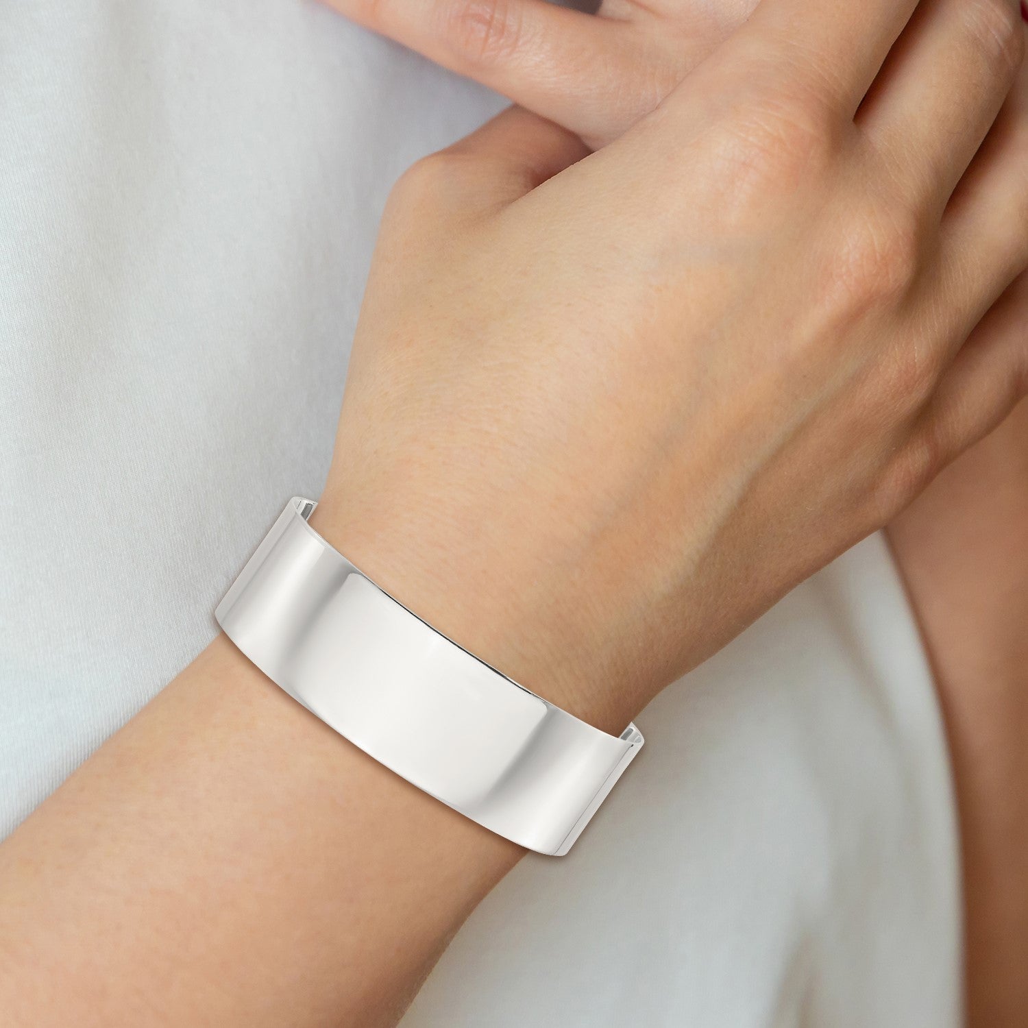 Sterling Silver Polished 20mm Flat Cuff Bangle
