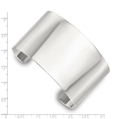 Sterling Silver Polished 40mm Flat Cuff Bangle