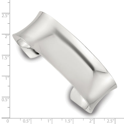Sterling Silver Polished 20mm Concave Cuff Bangle